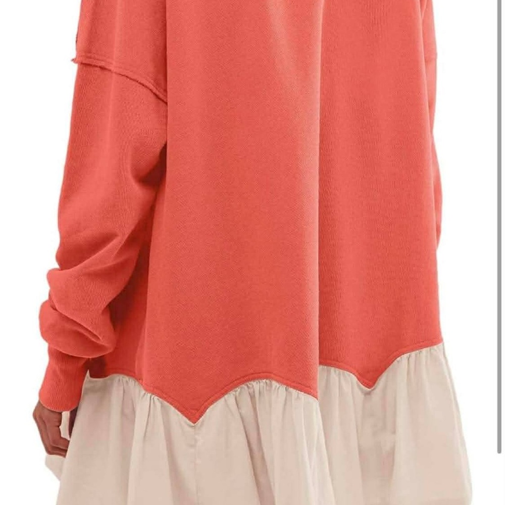 Elegant Coral and Cream Women's Sweatshirt